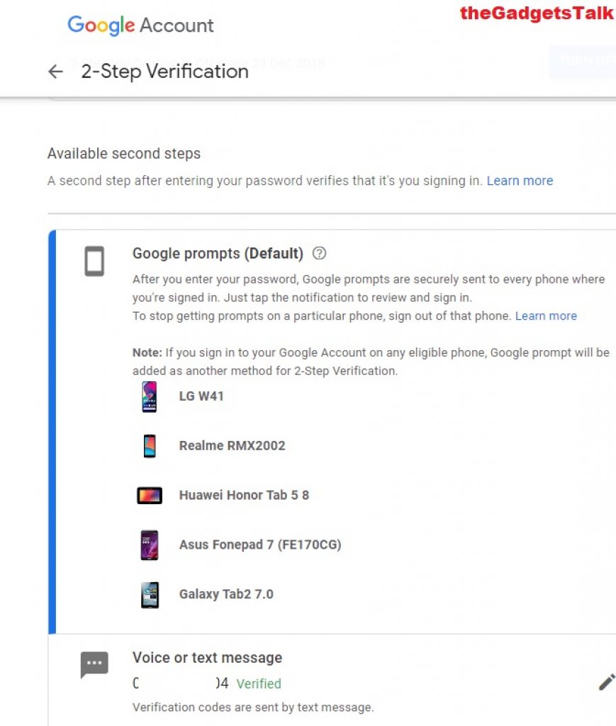 Enable Google Two-step Verification (2SV)